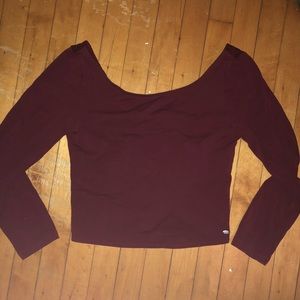 Maroon American Eagle Crop Top